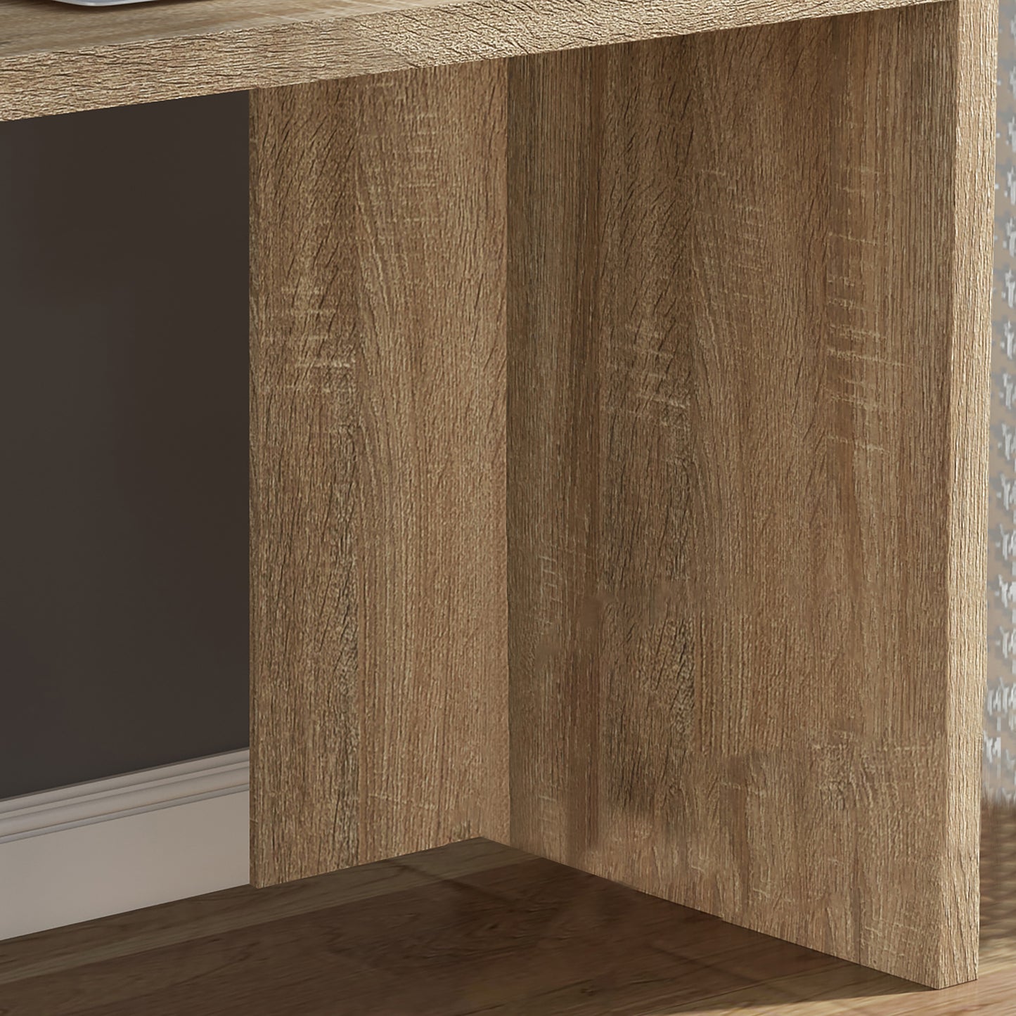 Criterion Interlace Desk 1340mm, Built in Shelf Unit, Oak