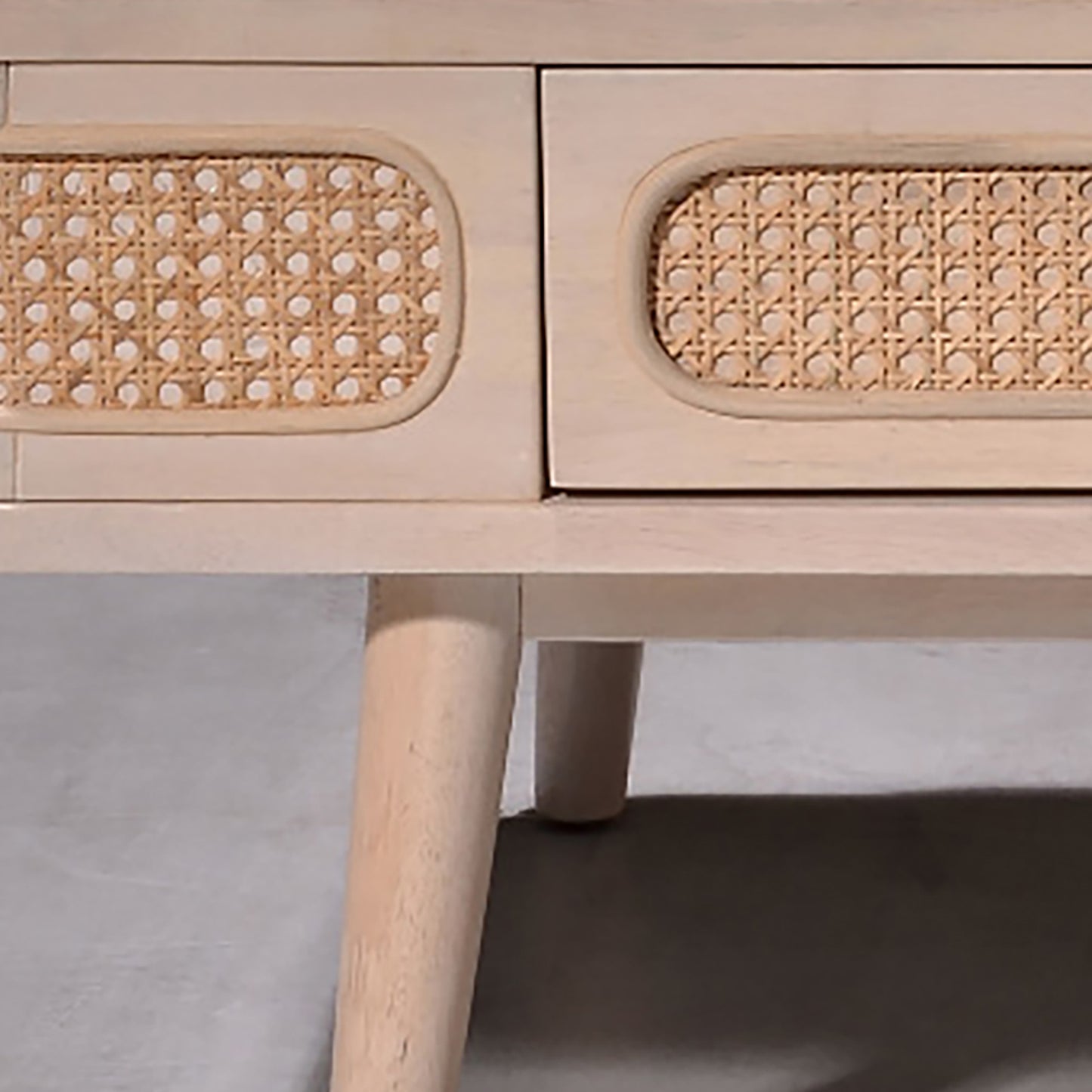 Criterion Jurien Coffee Table 1200mm Semi-Assembled, Solid Rubber Wood Construction Rattan and White Chocolate