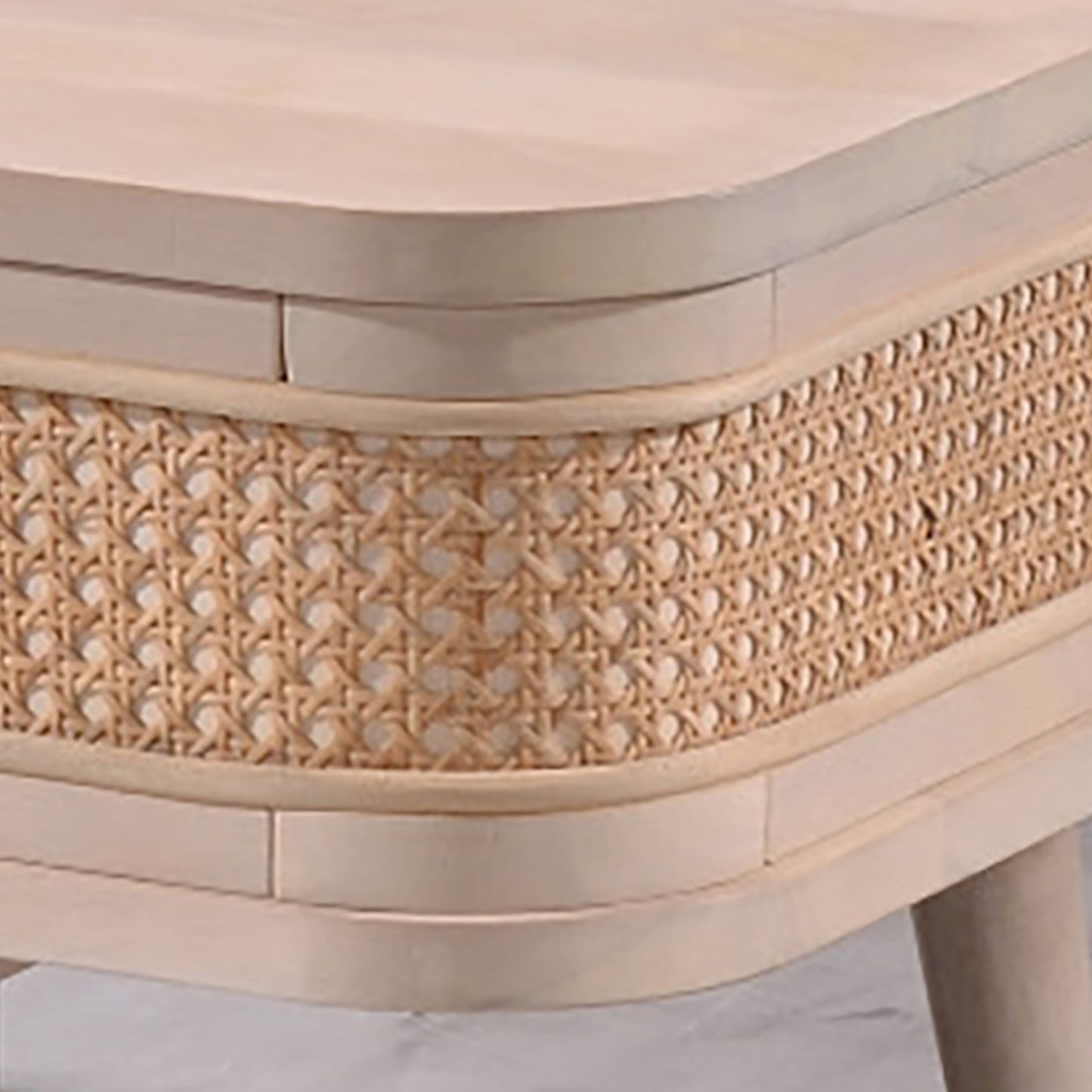 Criterion Jurien Coffee Table 1200mm Semi-Assembled, Solid Rubber Wood Construction Rattan and White Chocolate