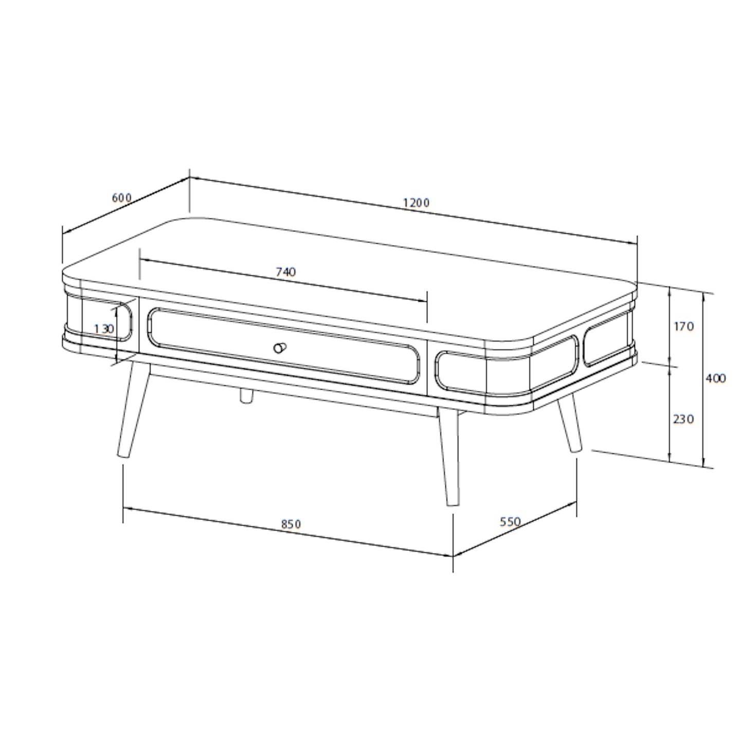 Criterion Jurien Coffee Table 1200mm Semi-Assembled, Solid Rubber Wood Construction Rattan and White Chocolate
