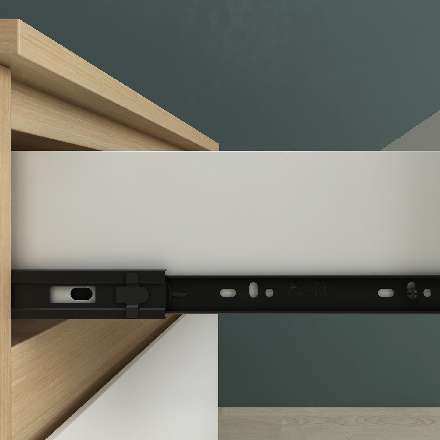 Criterion Lucy Desk 1400mm Oak White Left Hand Storage