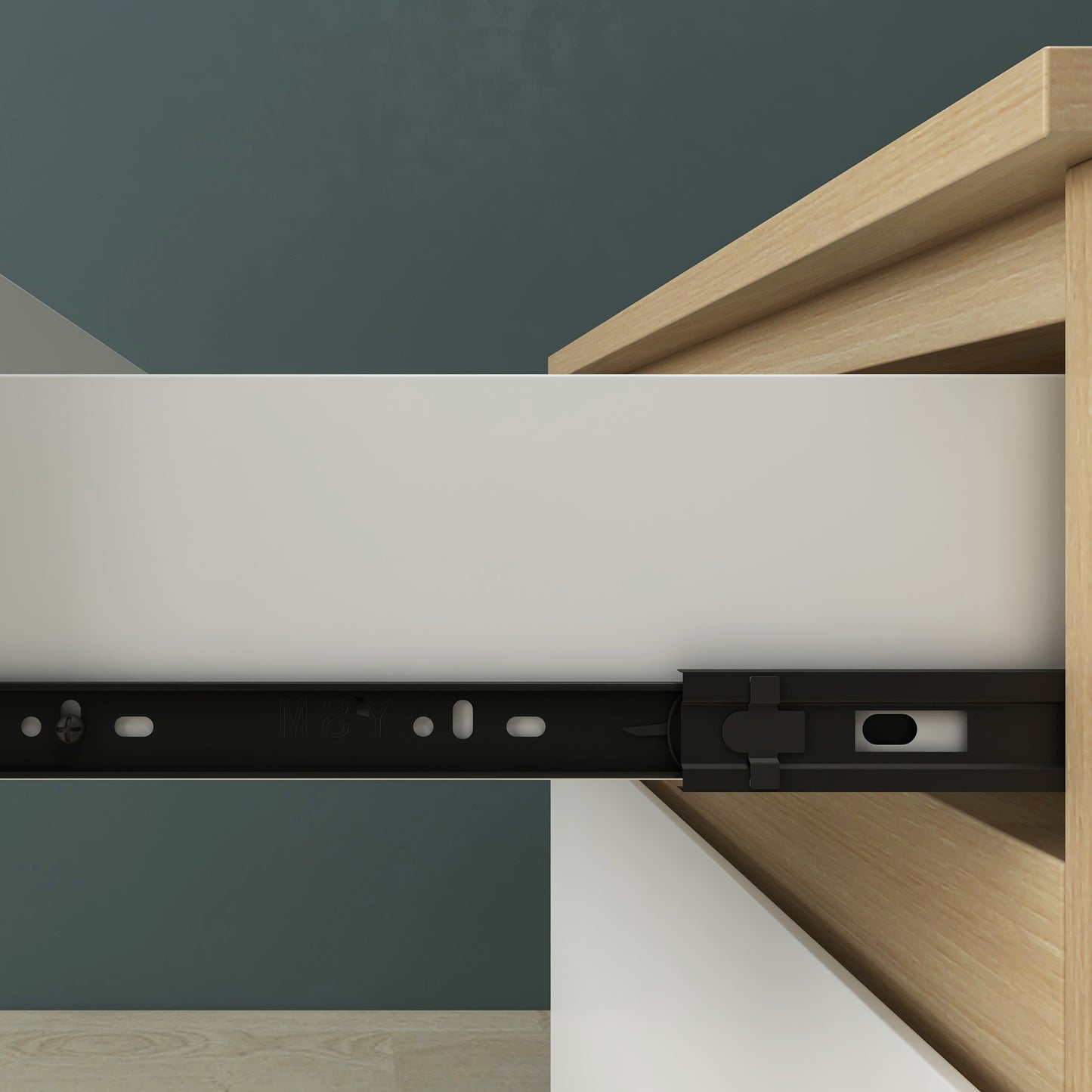 Criterion Lucy Desk 1400mm Oak White Right Hand Storage