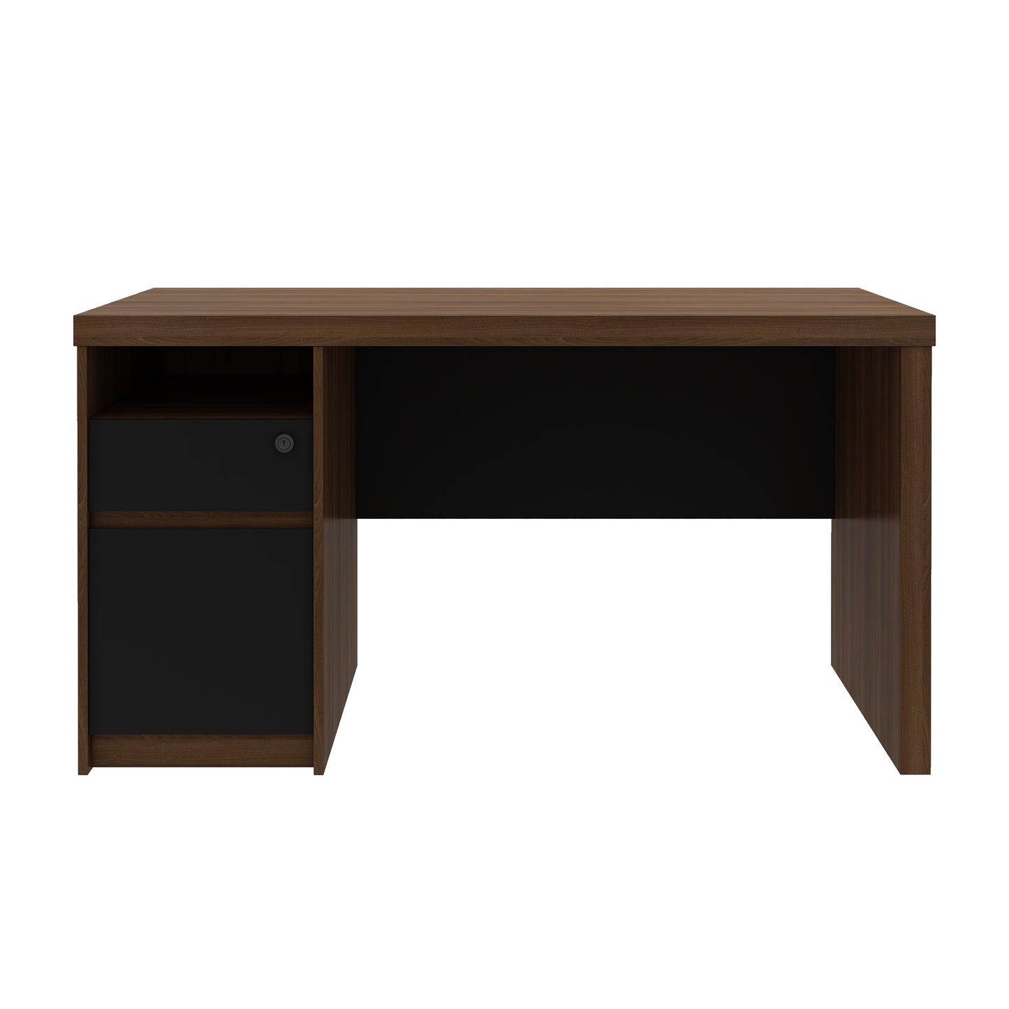 Criterion Lucy Desk 1400mm Walnut Grey Left Hand Storage