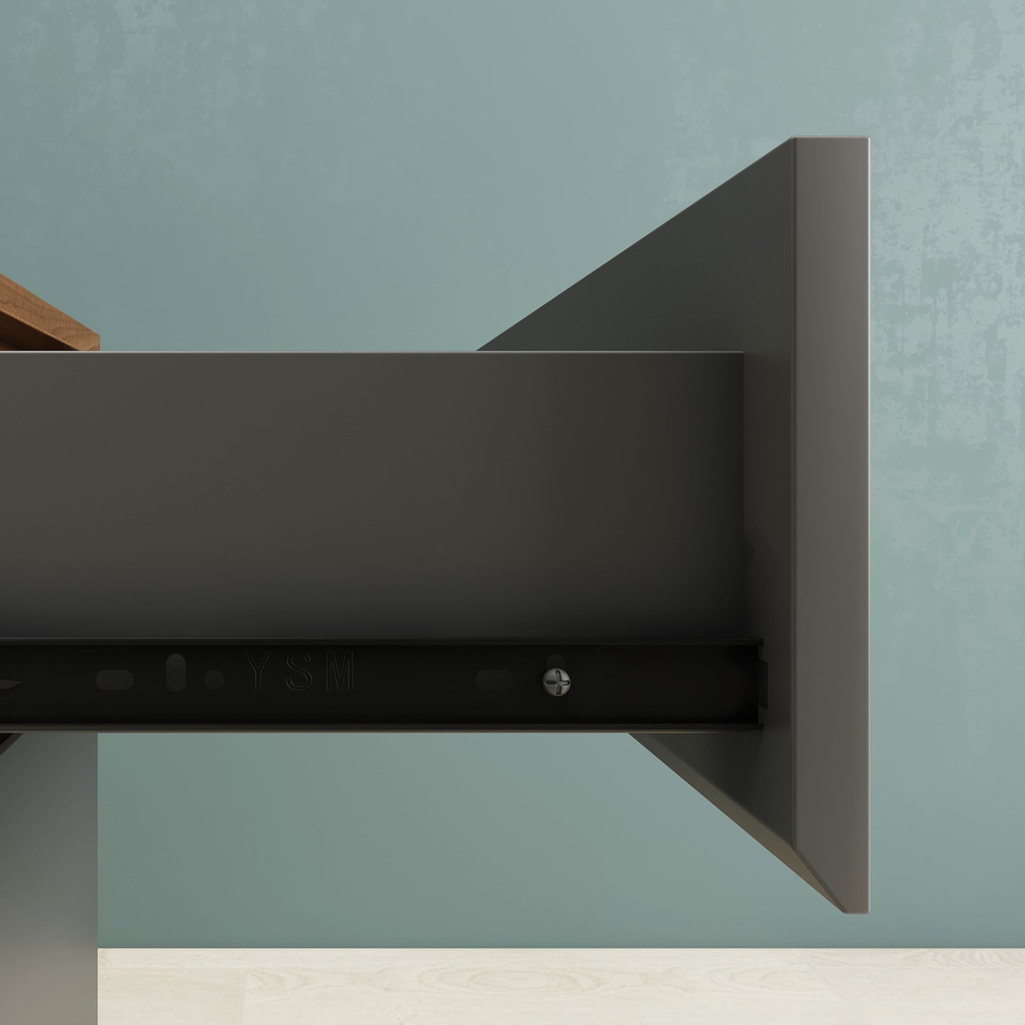 Criterion Lucy Desk 1400mm Walnut Grey Left Hand Storage