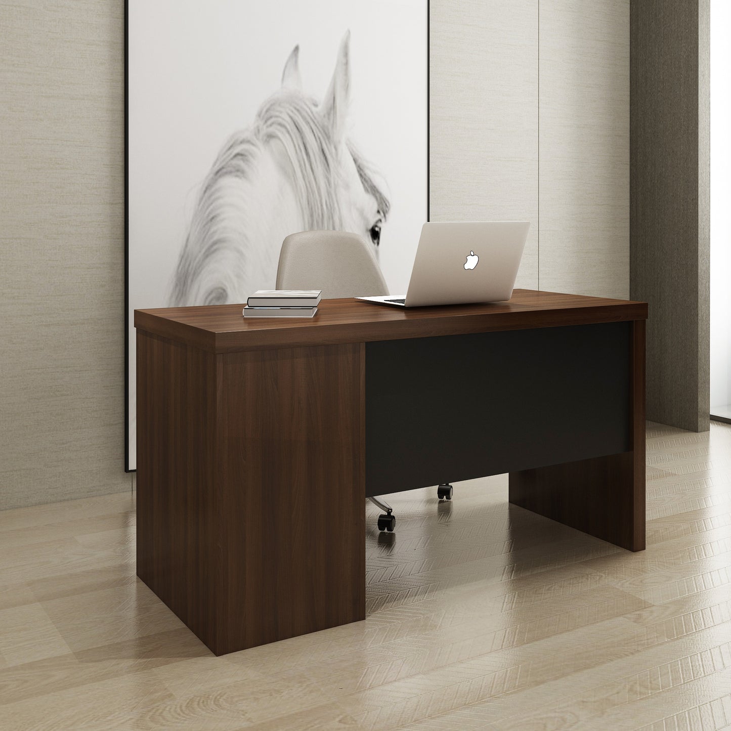Criterion Lucy Desk 1400mm Walnut Grey Right Hand Storage