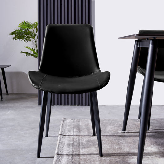 Criterion Mendy Dining Chair 840mm PU Seat, Carbon Steel Frame Black