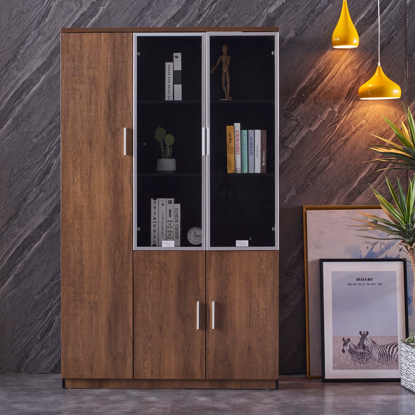 Criterion Mentor Executive Wall Unit 2000mm Dark Oak Black