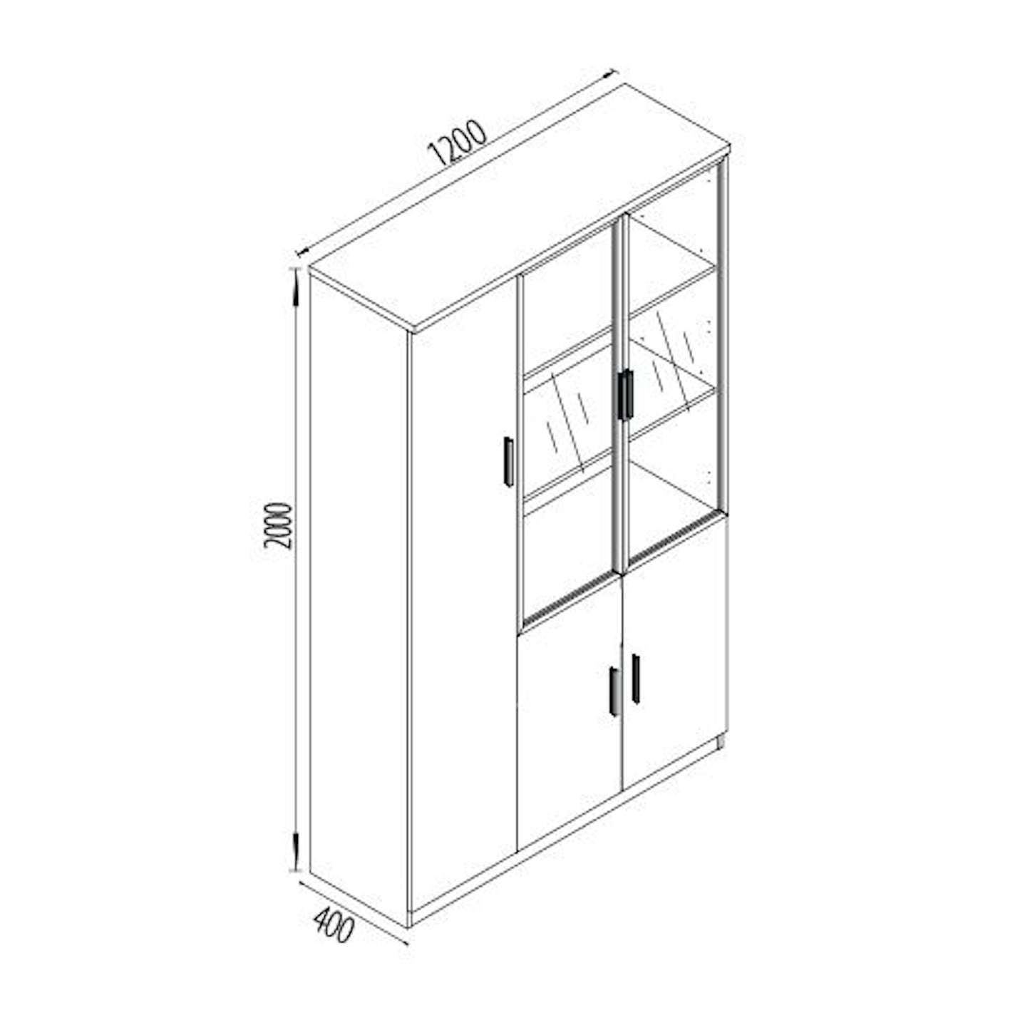 Criterion Mentor Executive Wall Unit 2000mm Dark Oak Black