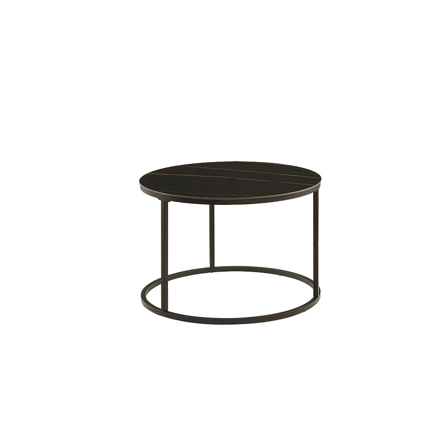 Criterion Nested Set Coffee Tables 760mm Carbon Steel Frame White & Black Sintered Stone Tops