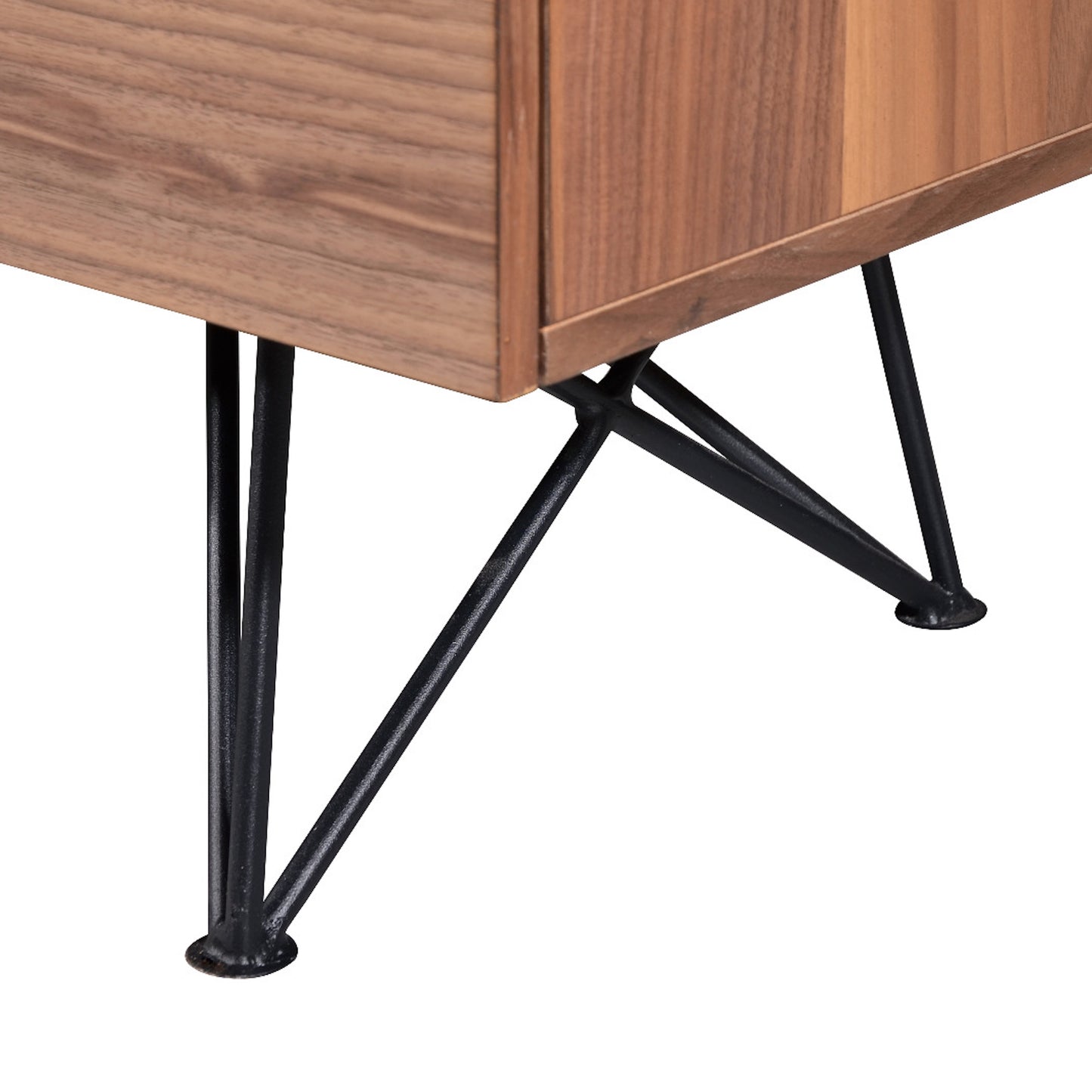 Criterion Onslow Entertainment Unit, TV Cabinet 2000mm Semi-Assembled, Powder Coated Steel Legs Natural Walnut