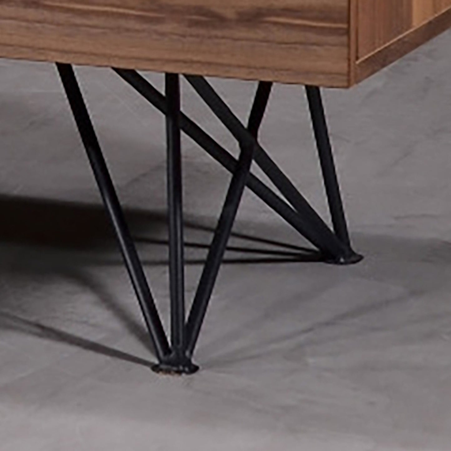 Criterion Onslow Entertainment Unit, TV Cabinet 2000mm Semi-Assembled, Powder Coated Steel Legs Natural Walnut