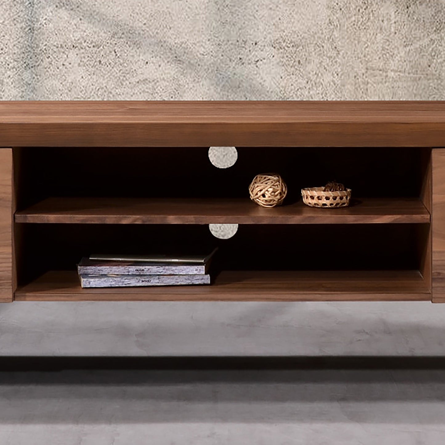 Criterion Onslow Entertainment Unit, TV Cabinet 2000mm Semi-Assembled, Powder Coated Steel Legs Natural Walnut