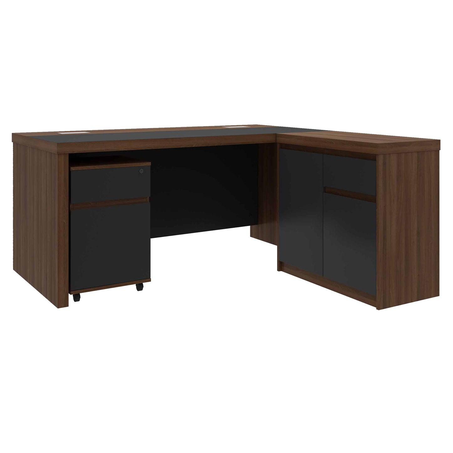 Criterion Sophie Desk 1600mm Walnut Grey Three Piece Pack