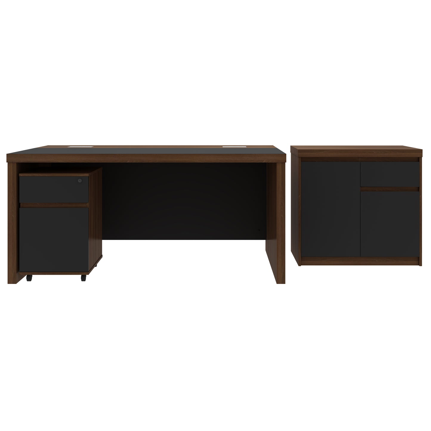 Criterion Sophie Desk 1600mm Walnut Grey Three Piece Pack