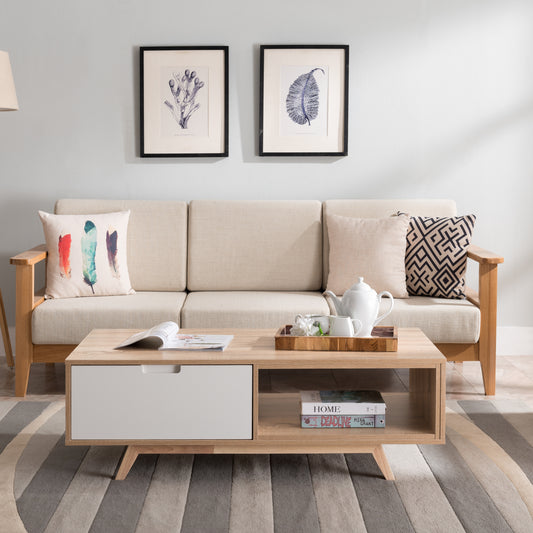 Criterion Tuscany Coffee Table 1200mm Oak White