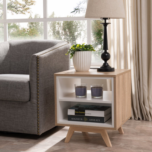 Criterion Tuscany End Table 450mm Oak White