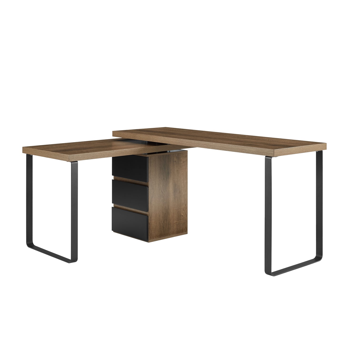 Criterion Vibe Desk Adjustable Return/Desk 1500mm Dark Oak Black