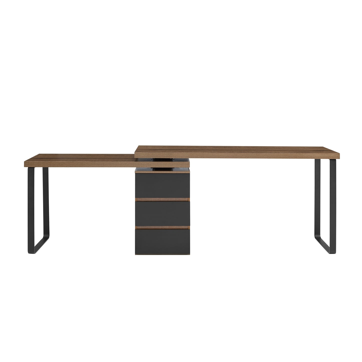 Criterion Vibe Desk Adjustable Return/Desk 1500mm Dark Oak Black