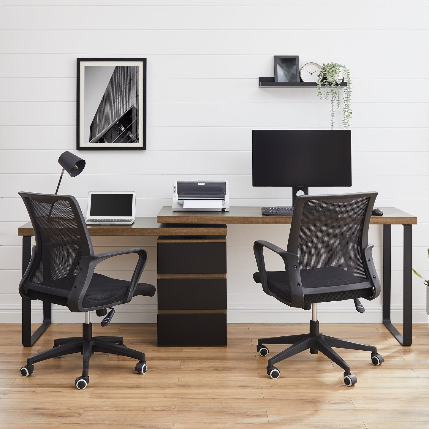 Criterion Vibe Desk Adjustable Return/Desk 1500mm Dark Oak Black