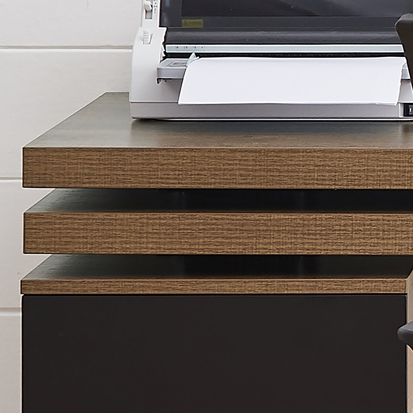 Criterion Vibe Desk Adjustable Return/Desk 1500mm Dark Oak Black