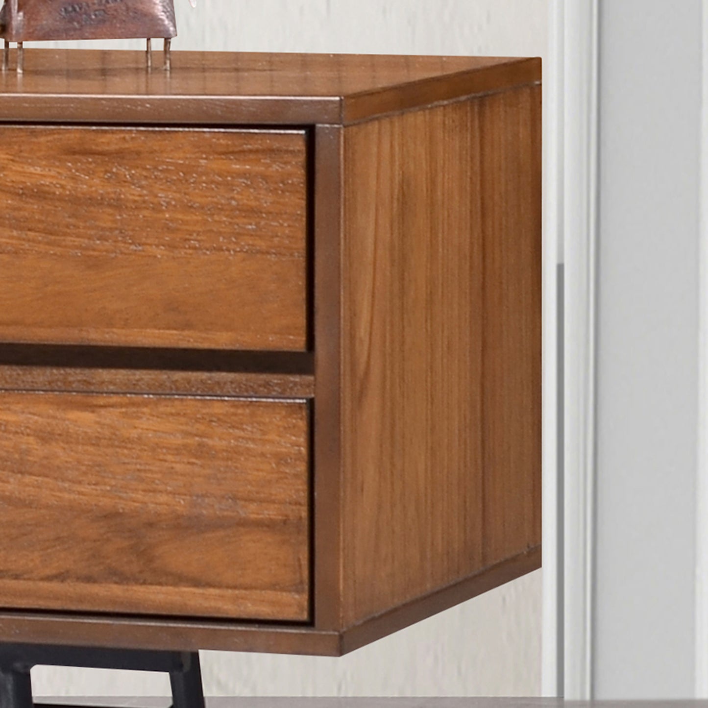 Criterion Albany Entertainment Unit, TV Cabinet 2100mm Semi-Assembled, Powder Coated Steel Legs Dark Ash