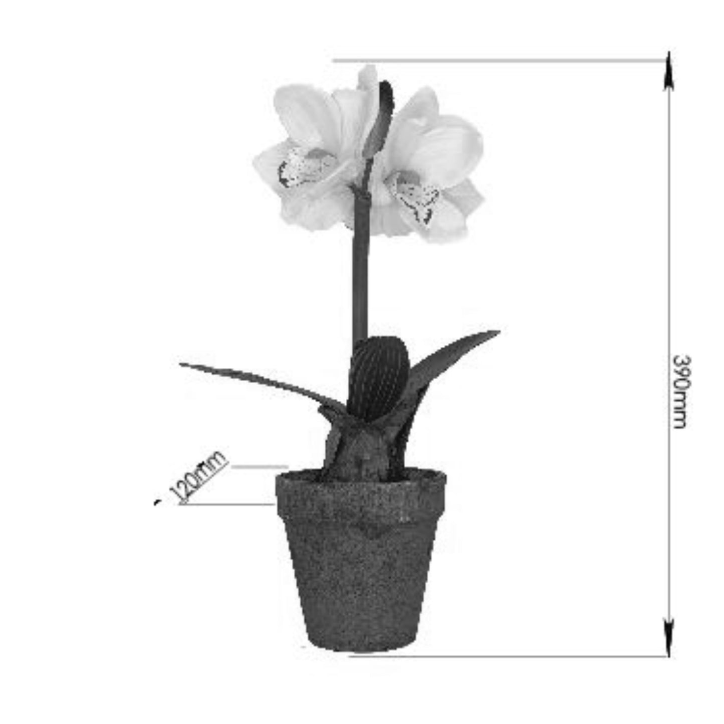 Criterion Artificial Potted White Flower 400mm