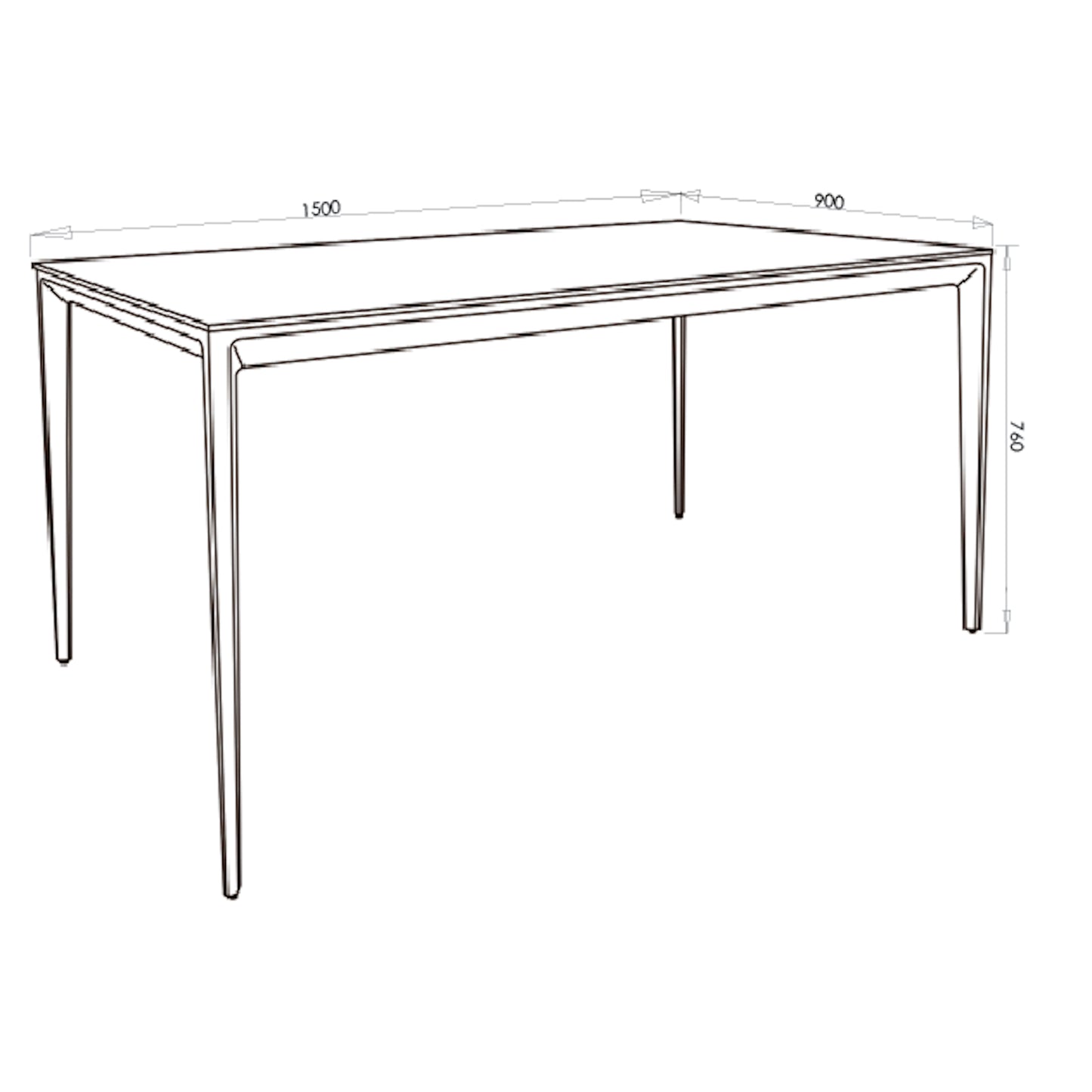 Criterion Cruz Dining Table 1500mm Mid Grey Sintered Stone