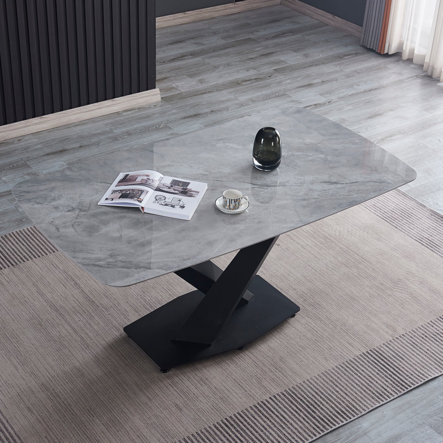 Criterion Element Dining Table 1600mm Light Grey Sintered Stone