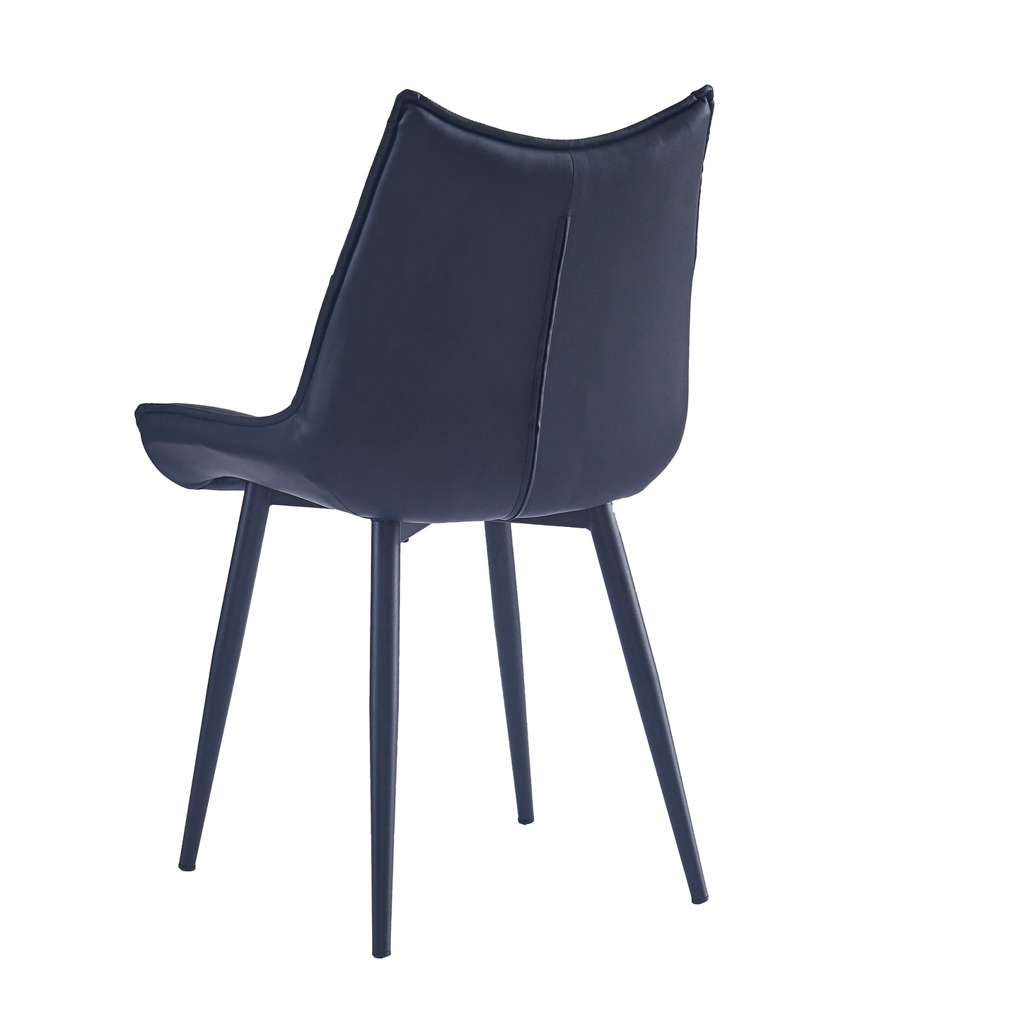 Criterion Jett Dining Chair 830mm PU Leather Cushioned Seat, Carbon Steel Frame Black