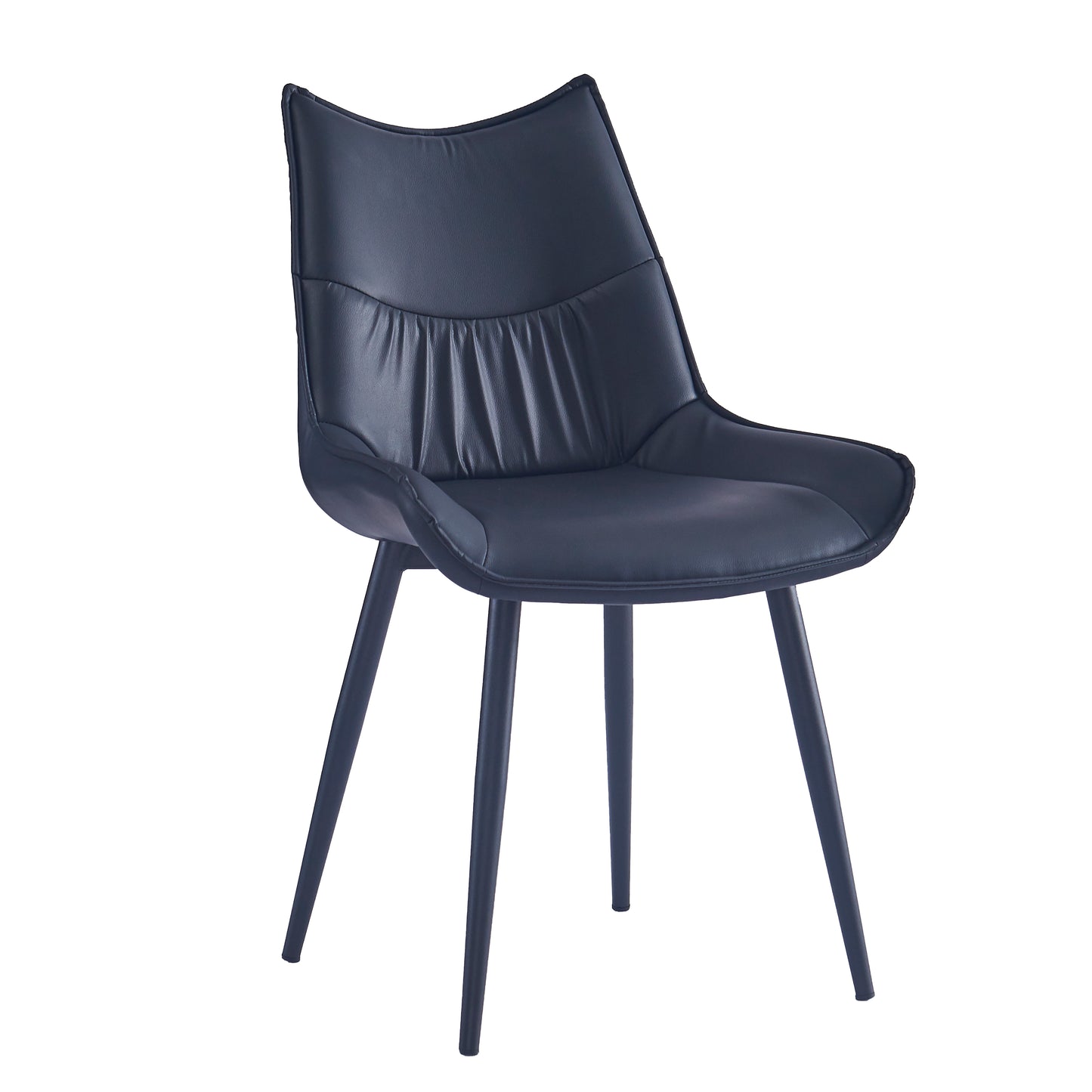 Criterion Jett Dining Chair 830mm PU Leather Cushioned Seat, Carbon Steel Frame Black