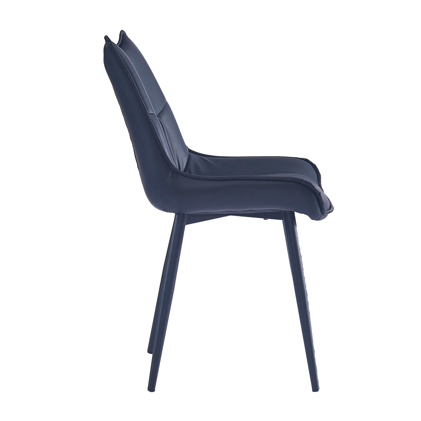 Criterion Jett Dining Chair 830mm PU Leather Cushioned Seat, Carbon Steel Frame Black