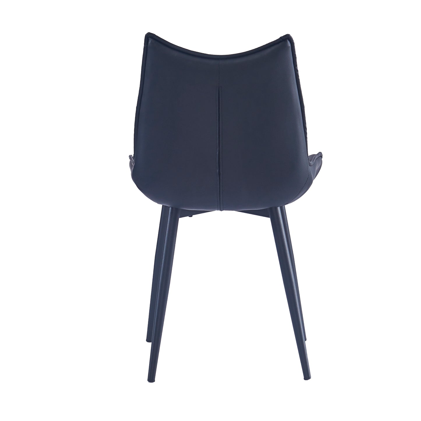Criterion Jett Dining Chair 830mm PU Leather Cushioned Seat, Carbon Steel Frame Black