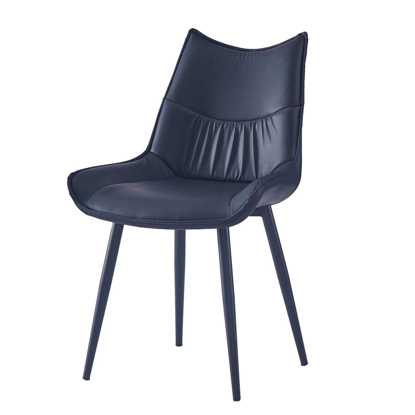 Criterion Jett Dining Chair 830mm PU Leather Cushioned Seat, Carbon Steel Frame Black