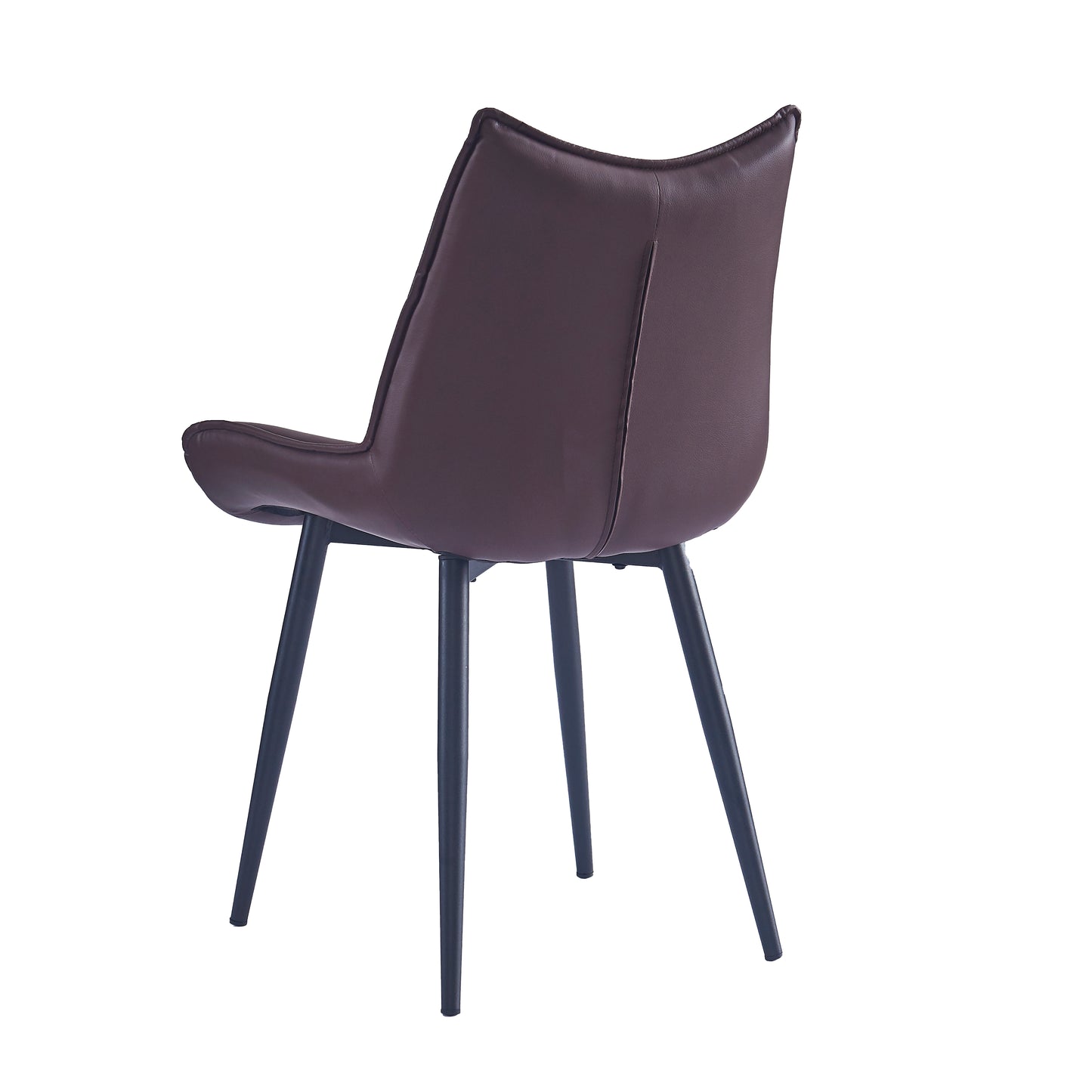 Criterion Jett Dining Chair 830mm PU Leather Cushioned Seat, Carbon Steel Frame Brown