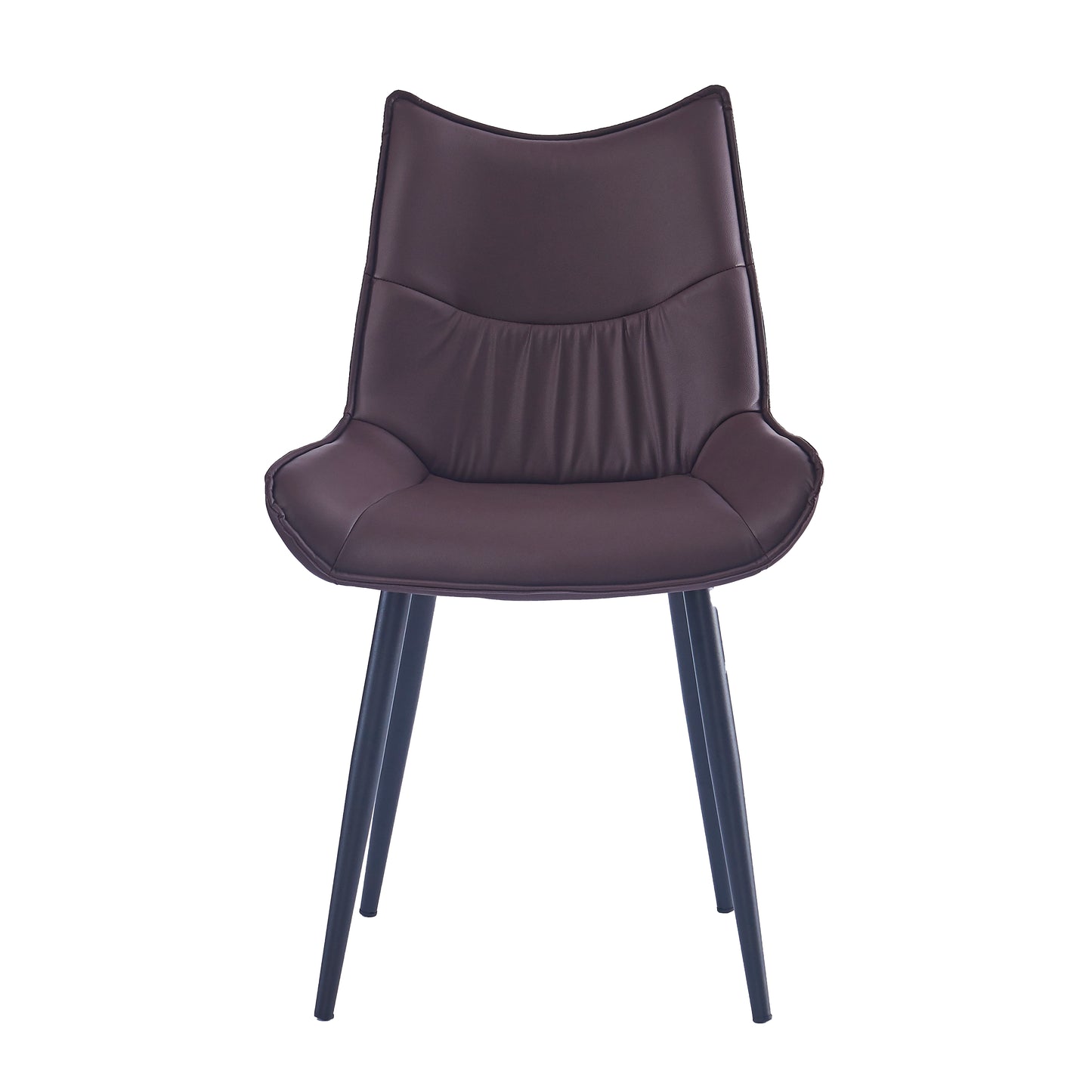 Criterion Jett Dining Chair 830mm PU Leather Cushioned Seat, Carbon Steel Frame Brown