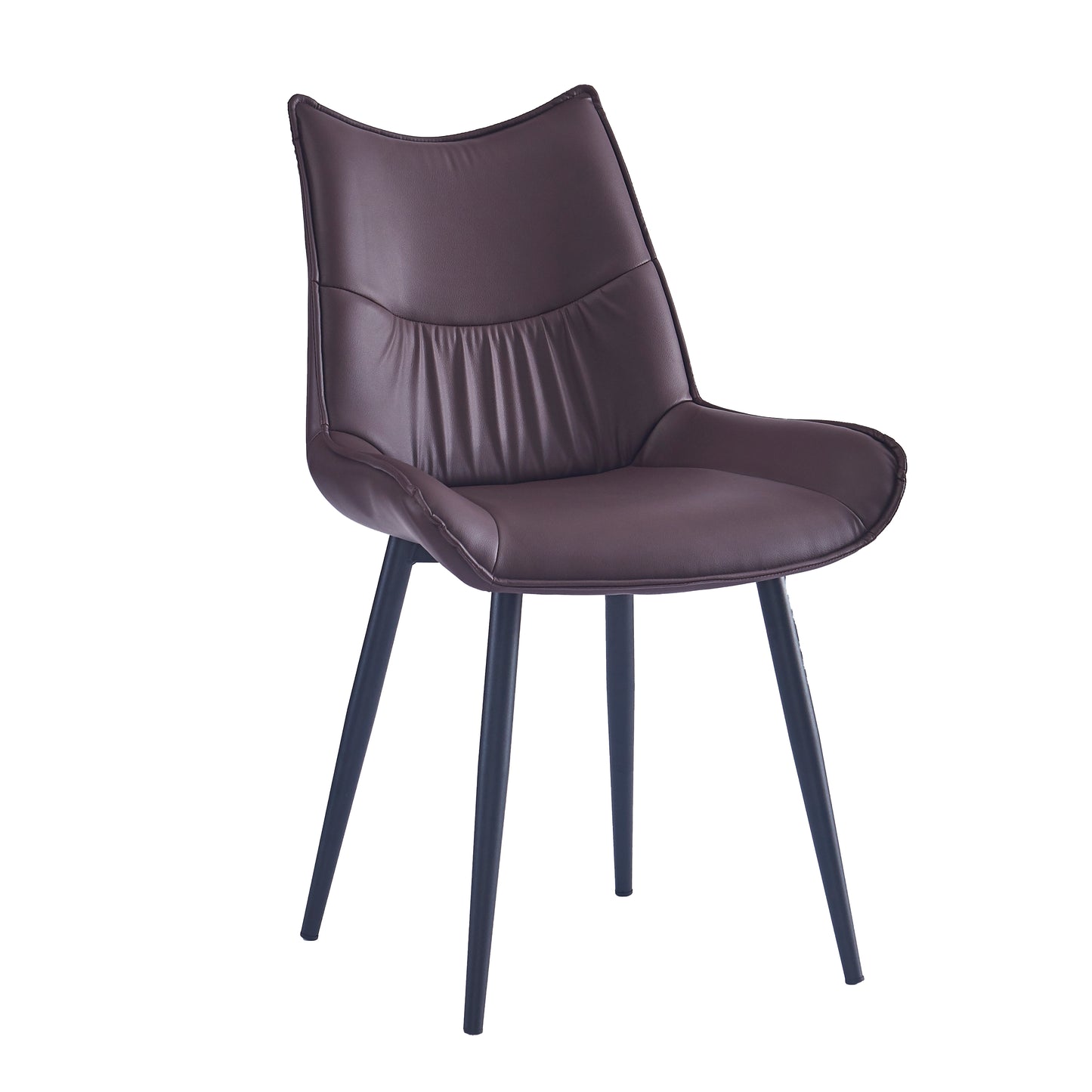 Criterion Jett Dining Chair 830mm PU Leather Cushioned Seat, Carbon Steel Frame Brown