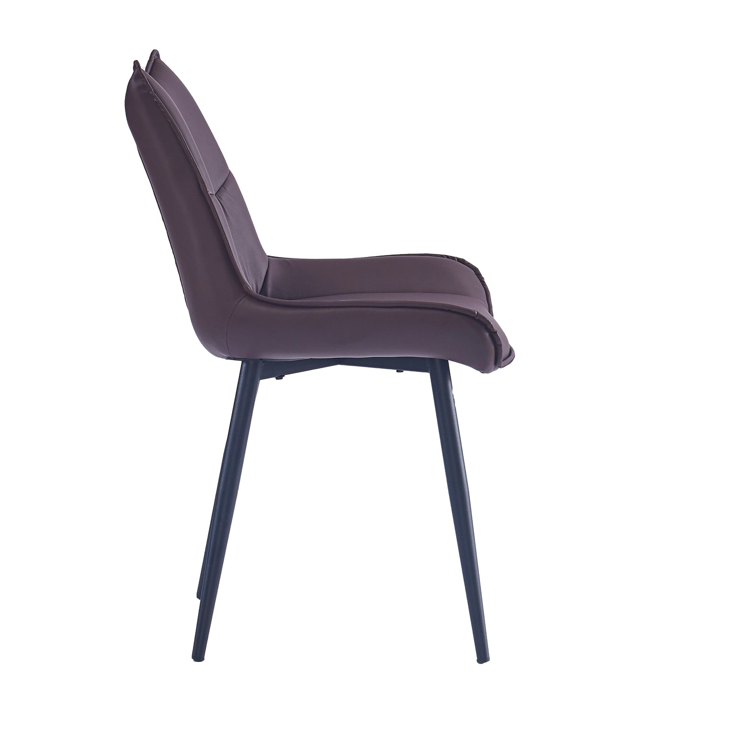 Criterion Jett Dining Chair 830mm PU Leather Cushioned Seat, Carbon Steel Frame Brown