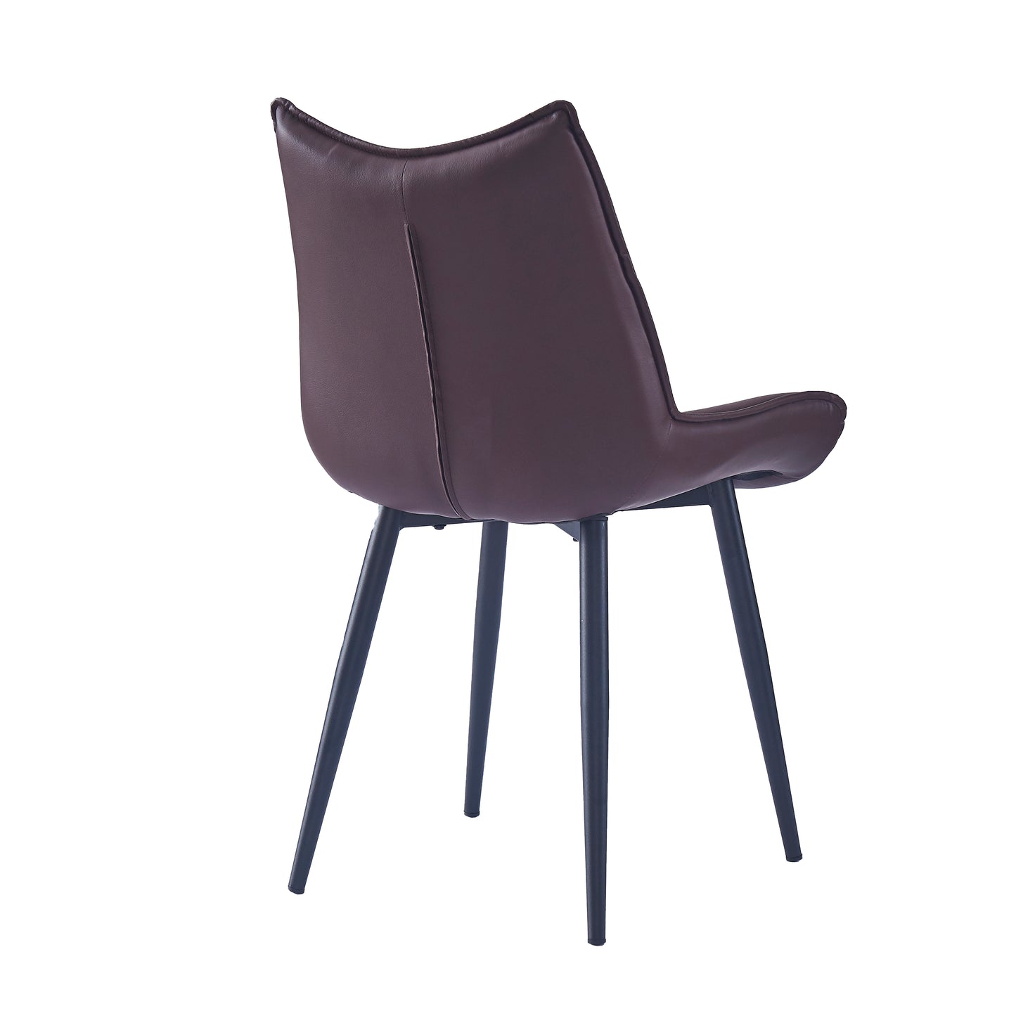 Criterion Jett Dining Chair 830mm PU Leather Cushioned Seat, Carbon Steel Frame Brown