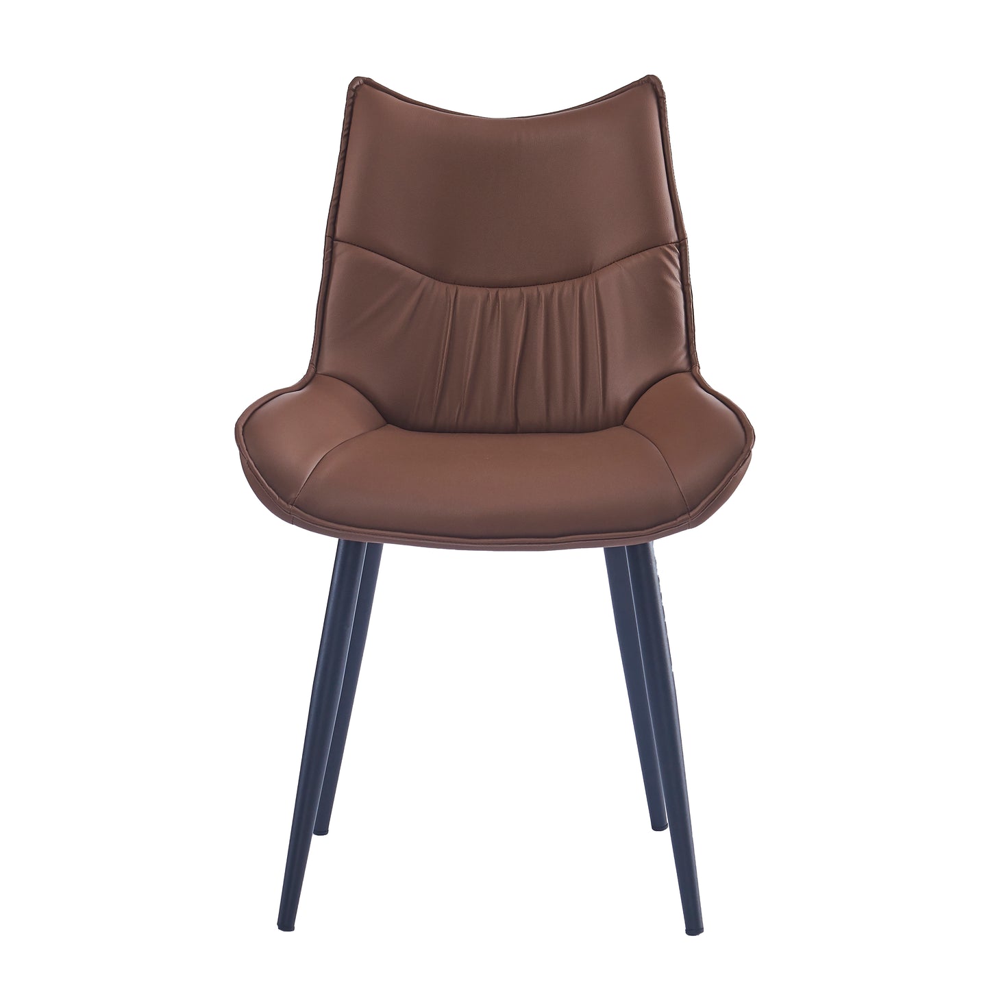 Criterion Jett Dining Chair 830mm PU Leather Cushioned Seat, Carbon Steel Frame Coffee