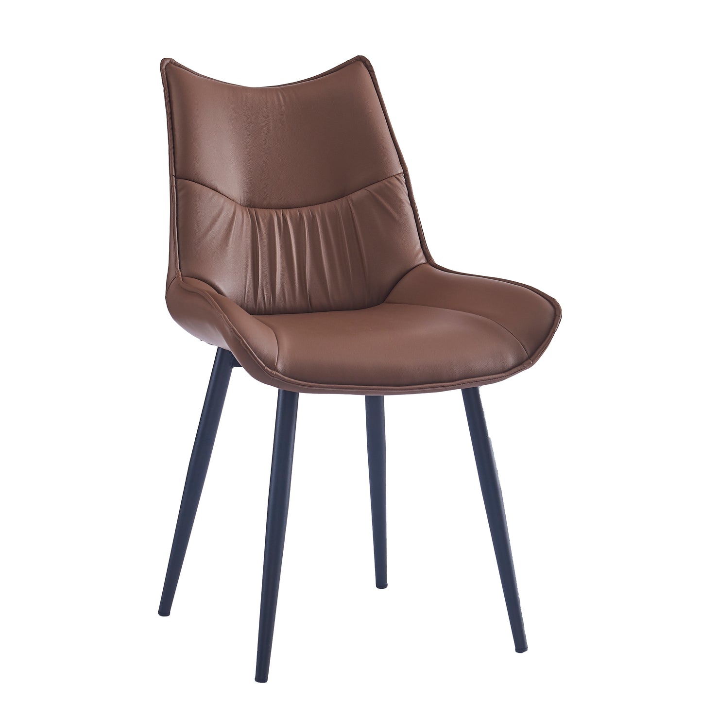 Criterion Jett Dining Chair 830mm PU Leather Cushioned Seat, Carbon Steel Frame Coffee