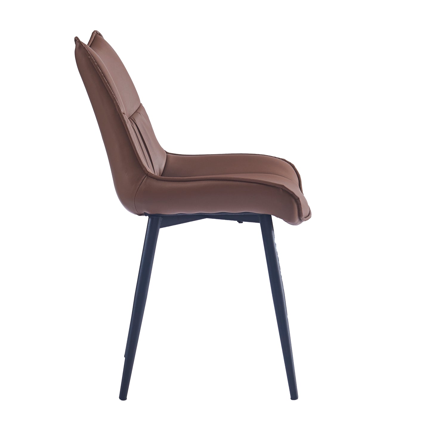 Criterion Jett Dining Chair 830mm PU Leather Cushioned Seat, Carbon Steel Frame Coffee