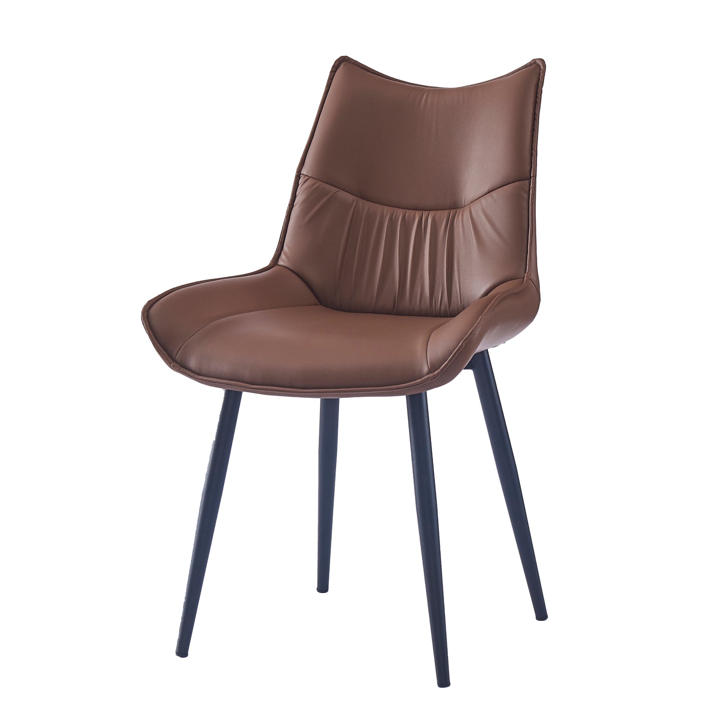 Criterion Jett Dining Chair 830mm PU Leather Cushioned Seat, Carbon Steel Frame Coffee