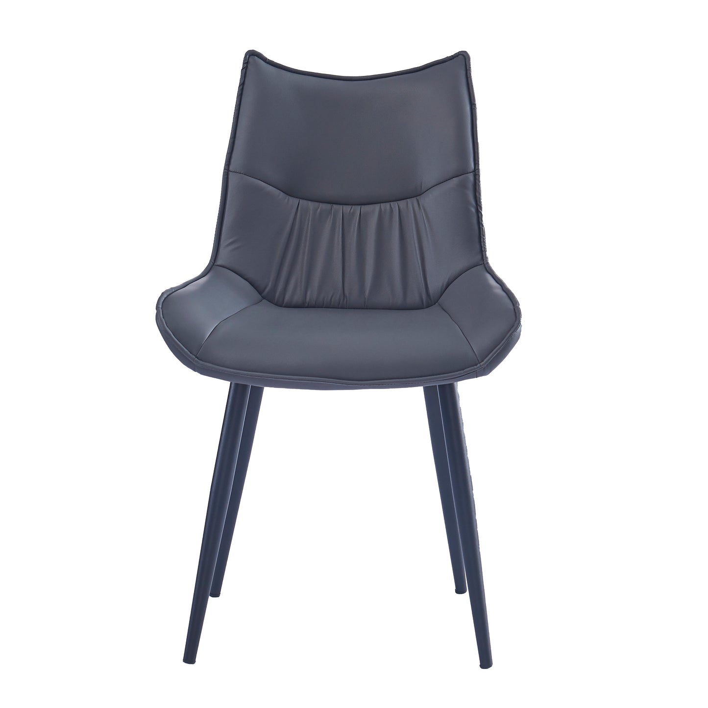 Criterion Jett Dining Chair 830mm PU Leather Cushioned Seat, Carbon Steel Frame Grey