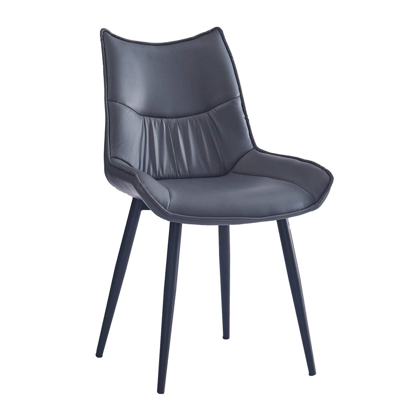 Criterion Jett Dining Chair 830mm PU Leather Cushioned Seat, Carbon Steel Frame Grey