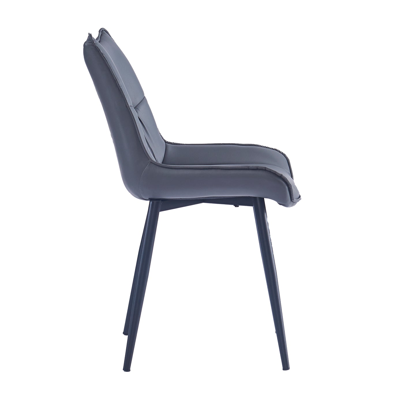 Criterion Jett Dining Chair 830mm PU Leather Cushioned Seat, Carbon Steel Frame Grey