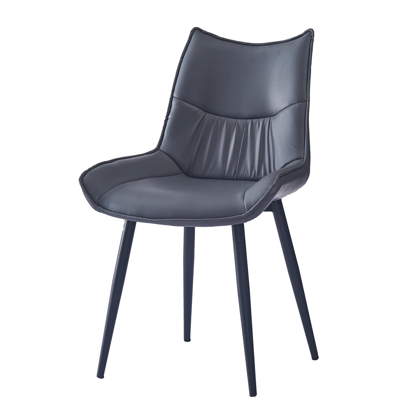 Criterion Jett Dining Chair 830mm PU Leather Cushioned Seat, Carbon Steel Frame Grey