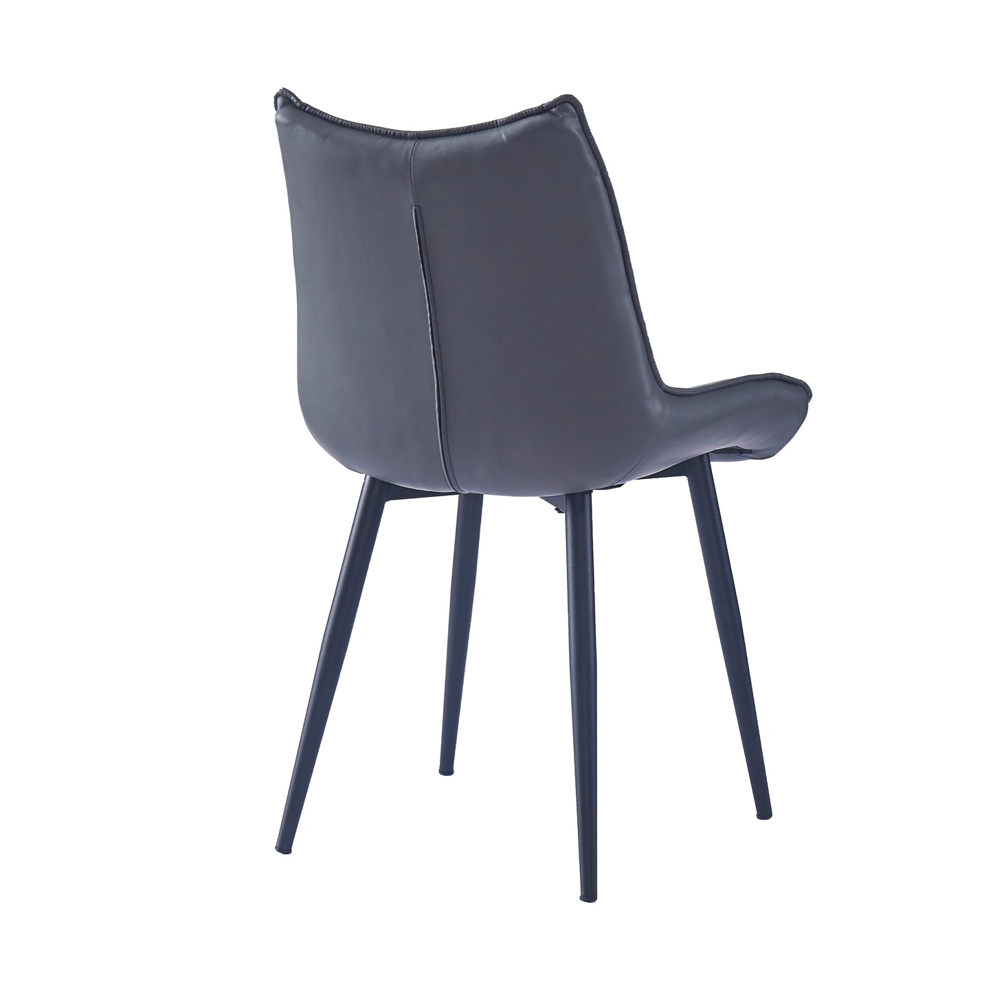 Criterion Jett Dining Chair 830mm PU Leather Cushioned Seat, Carbon Steel Frame Grey