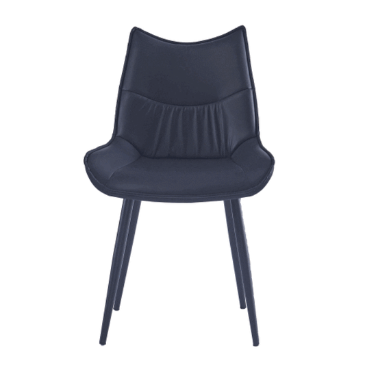 Criterion Jett Dining Chair 830mm PU Leather Cushioned Seat, Carbon Steel Frame Black