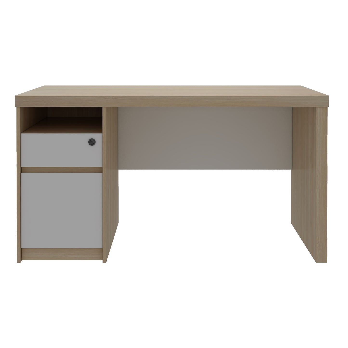 Criterion Lucy Desk 1400mm Oak White Left Hand Storage