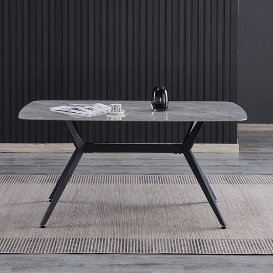 Criterion Phoenix Dining Table 1600mm Light Grey Sintered Stone